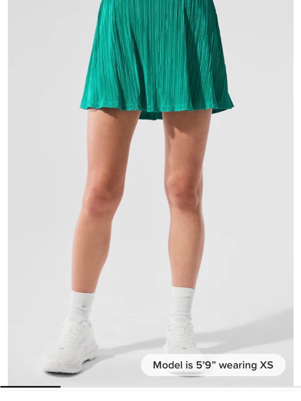 Alo spruce green plisse tennis skirt
